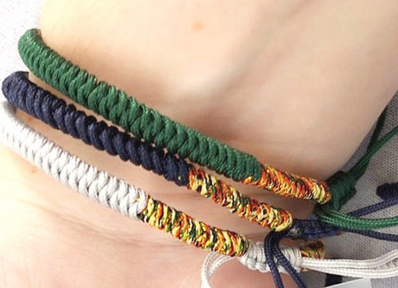 Tibetan Inspired Lucky Knot Bracelet Handmade Braided Rope Bracelet String Bracelet Health image 2