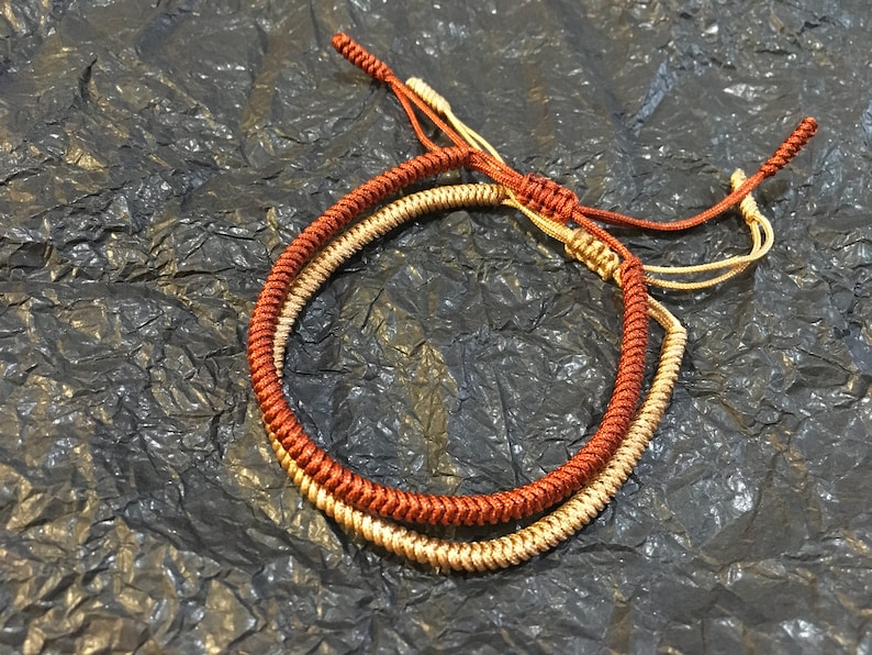 Tibetan Lucky Rope Bracelets, Handmade Knot Bracelets, Mantra Yoga Meditation Bracelets image 1