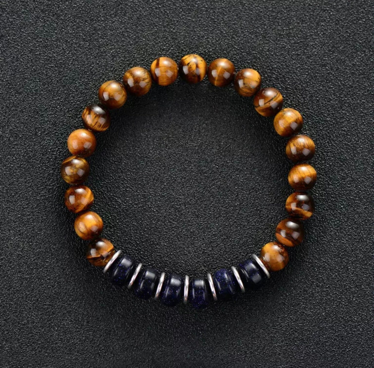 TIGER EYE Gemstone Bracelet Macrame Rectagular beads | Etsy