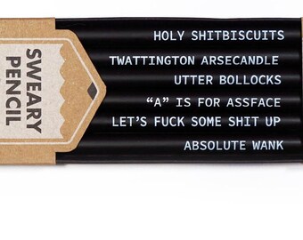 Sweary Pencil Box Set - Funny pencils, rude pencils, British swearing, gifts for him, for him, plastic free, eco-friendly, teacher gift