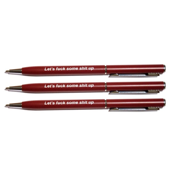 Personalised Profanity Pens Set, Sweary, Insulting Office Gift