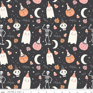 Hey Pumpkin Main Charcoal Quilting Fabric by My Mind&#39;s Eye for Riley Blake Designs - Sold in 1/2 yard increments, continuously cut.  C16030