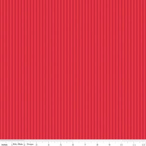 Tonal Stripe Red 1/8&quot; - Basics by Riley Blake Designs - 100% Cotton Quilting Fabric Sold in 1/2 Yard increments, continuous cut.