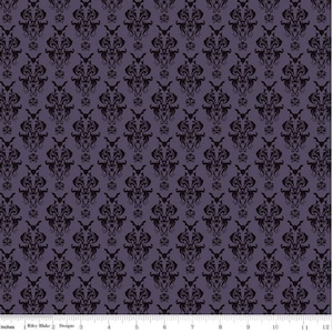 Spooky Hollow Damask Eggplant - Riley Blake