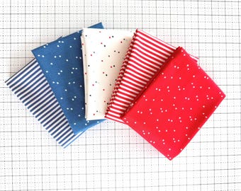 4th of July Stars and Stripes 5 piece Fat Quarter Bundle - Riley Blake Designs