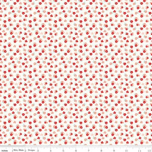 You & Me Tossed Floral - Cream C15404 by Sandy Gervais for Riley Blake Designs - 1/2 yard increments, continuously cut