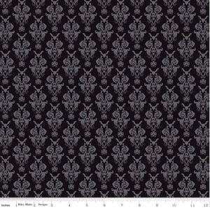 C10571 - Spooky Hollow Damask Black - Melissa Mortenson for Riley Blake
