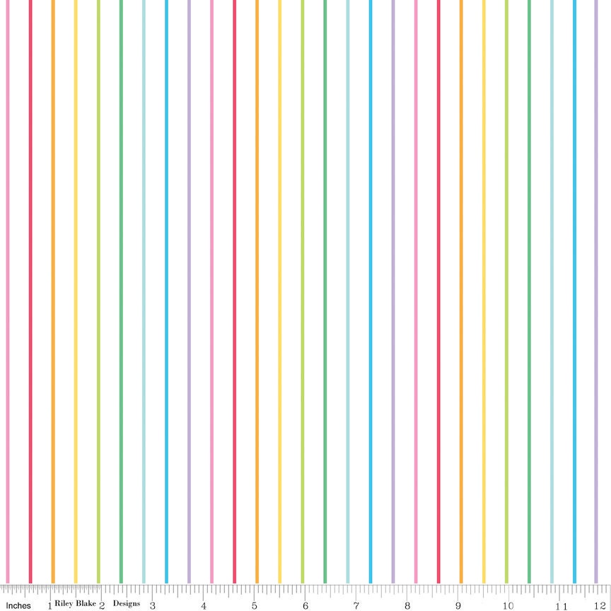Sunshine Blvd Stripes - C12103-white by Damask Love for Riley Blake ...