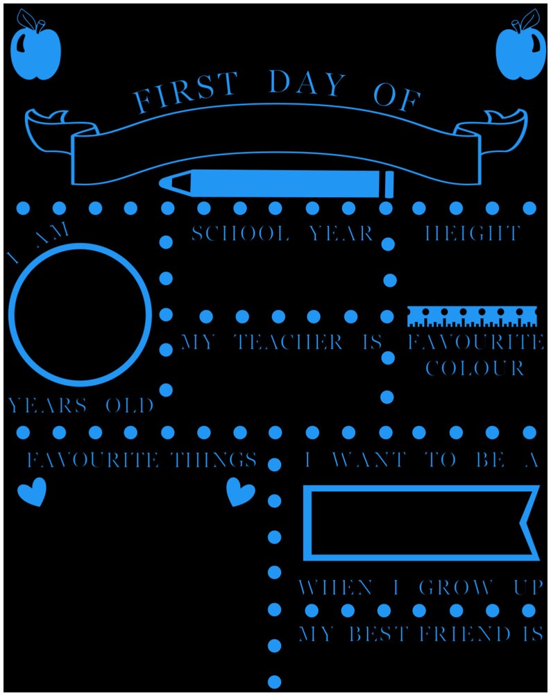 First Day of School Milestone Chalkboards