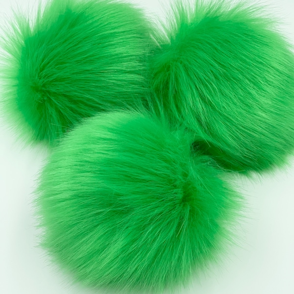 Spring Green Faux Fur Pom Pom