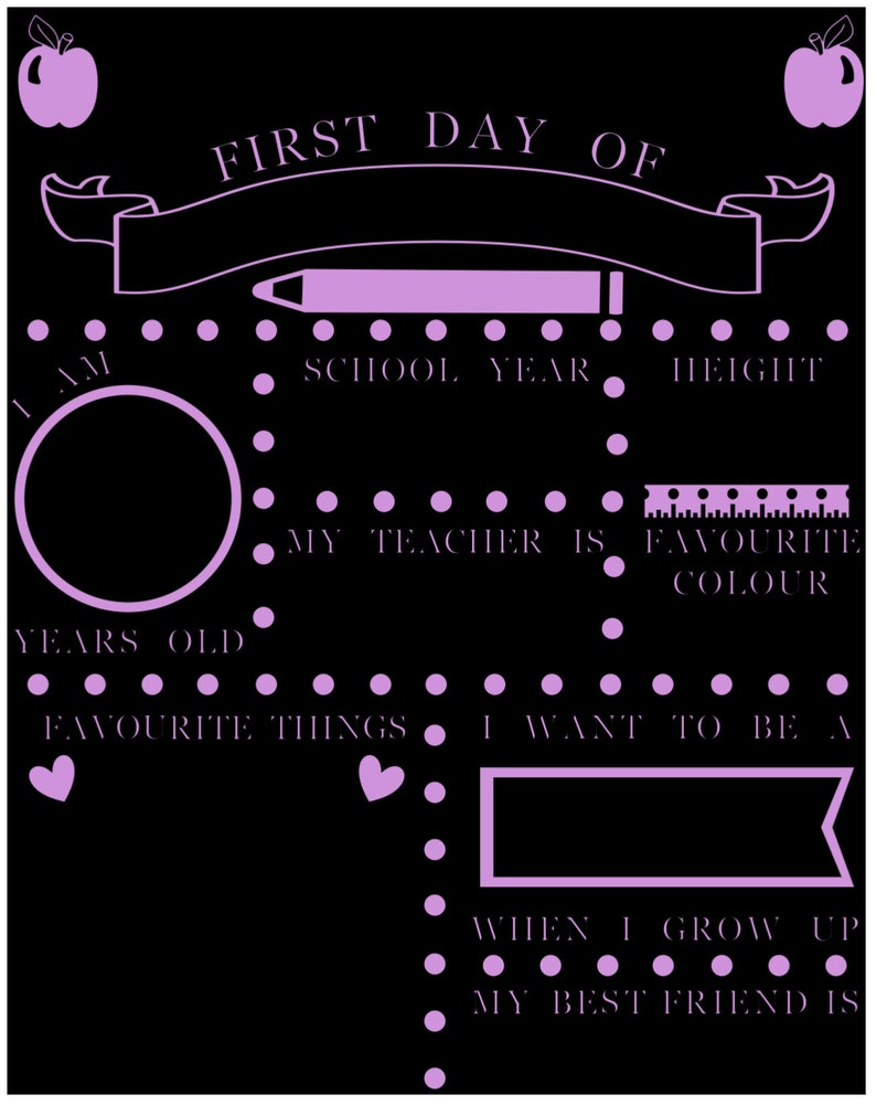 First Day of School Milestone Chalkboards