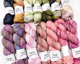 PERSONAL DESTASH NNk Merino, Cashmere, Nylon Dk, MCN, 4 and 8 ply Luxe Sock