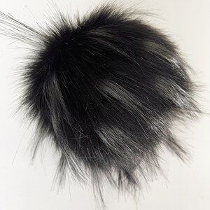 Black Zinc Faux Fur Pom Pom