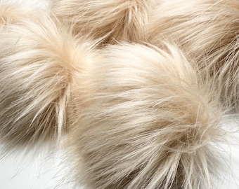 Latte Faux Fur Pom Pom