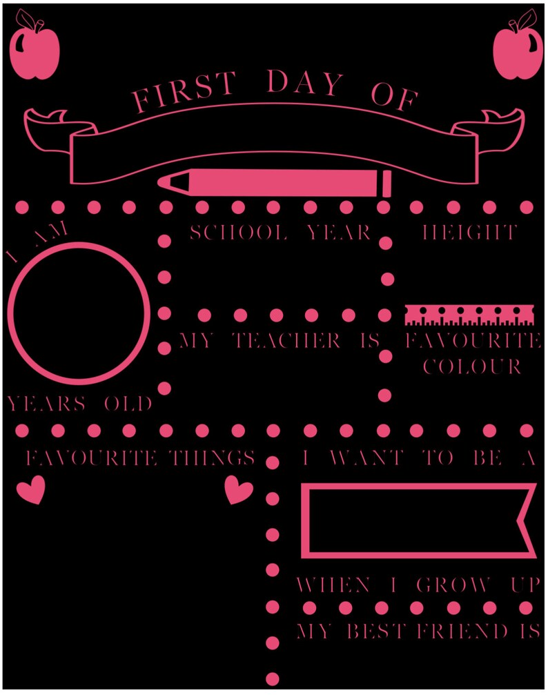 First Day of School Milestone Chalkboards