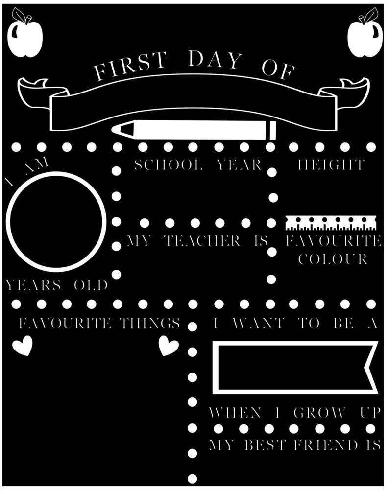 First Day of School Milestone Chalkboards