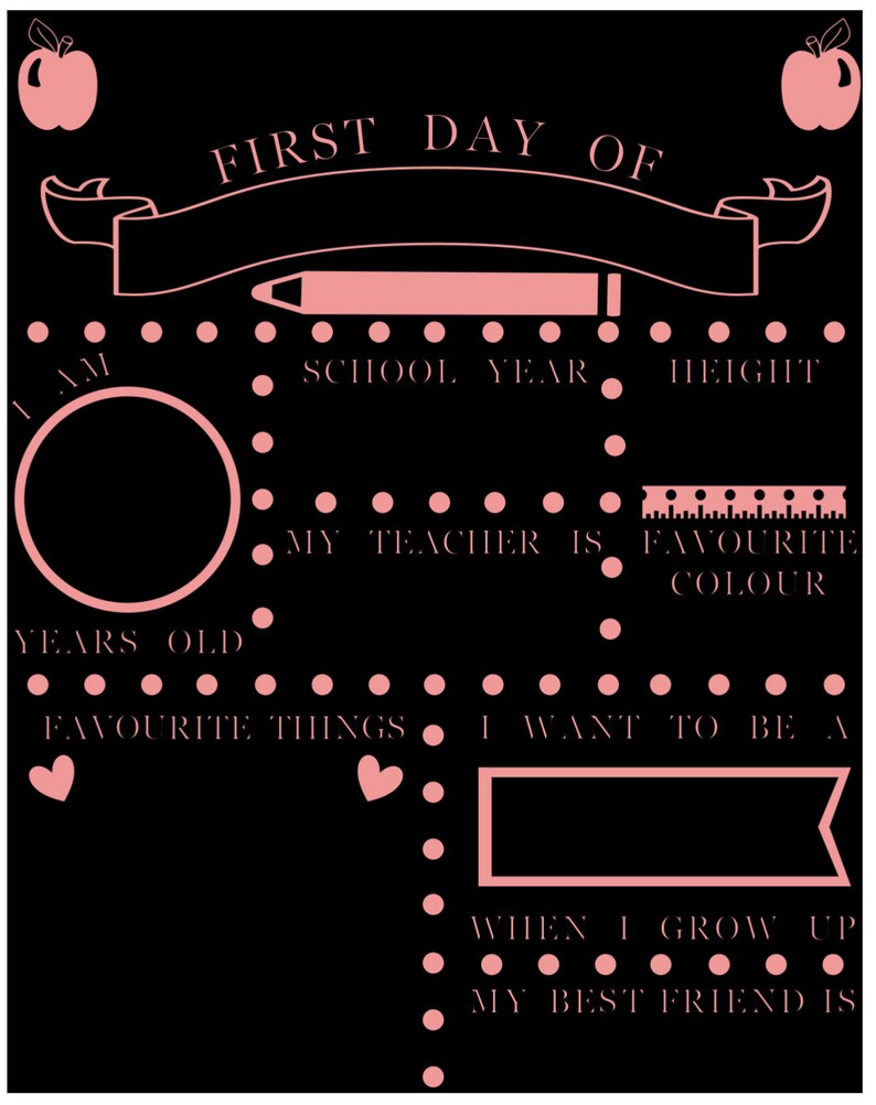 First Day of School Milestone Chalkboards