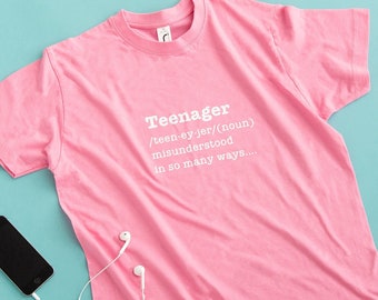 Teenager Funny Definition T Shirt,  Funny Teen Phrases becoming teenager gift, Teenage Boy or teenage girl ,13th Birthday gift for teenager