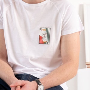 Camisa King of Hearts, camiseta gráfica King of Hearts para homens, camiseta masculina de verão, camiseta de cartas de jogar, presente de aniversário de namorado para ele
