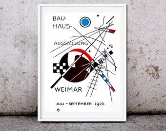 Vintage framed art exhibition Bauhaus poster Wassily Kandinsky print