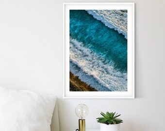 Ocean beach Print Wave Print Sea Print Ocean water photo, Chill Landscape sea photography blue ocean photo