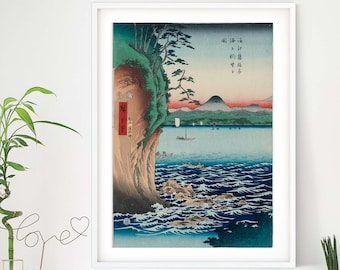 Oprawione dzieło sztuki japońskiej Fala wydruk artystyczny, Ukiyo e Art japońskie plakaty, Ukiyo e drzeworyt drukarski, Japoński wystrój Fale wydruk A2 A3 A4 A5