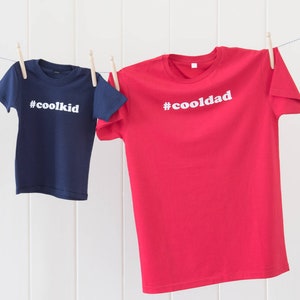 Dad and kid hashtag t shirt set, fathers day dad and child shirt set, Father and Baby Matching Shirts gift, Daddy And Daughter Shirts