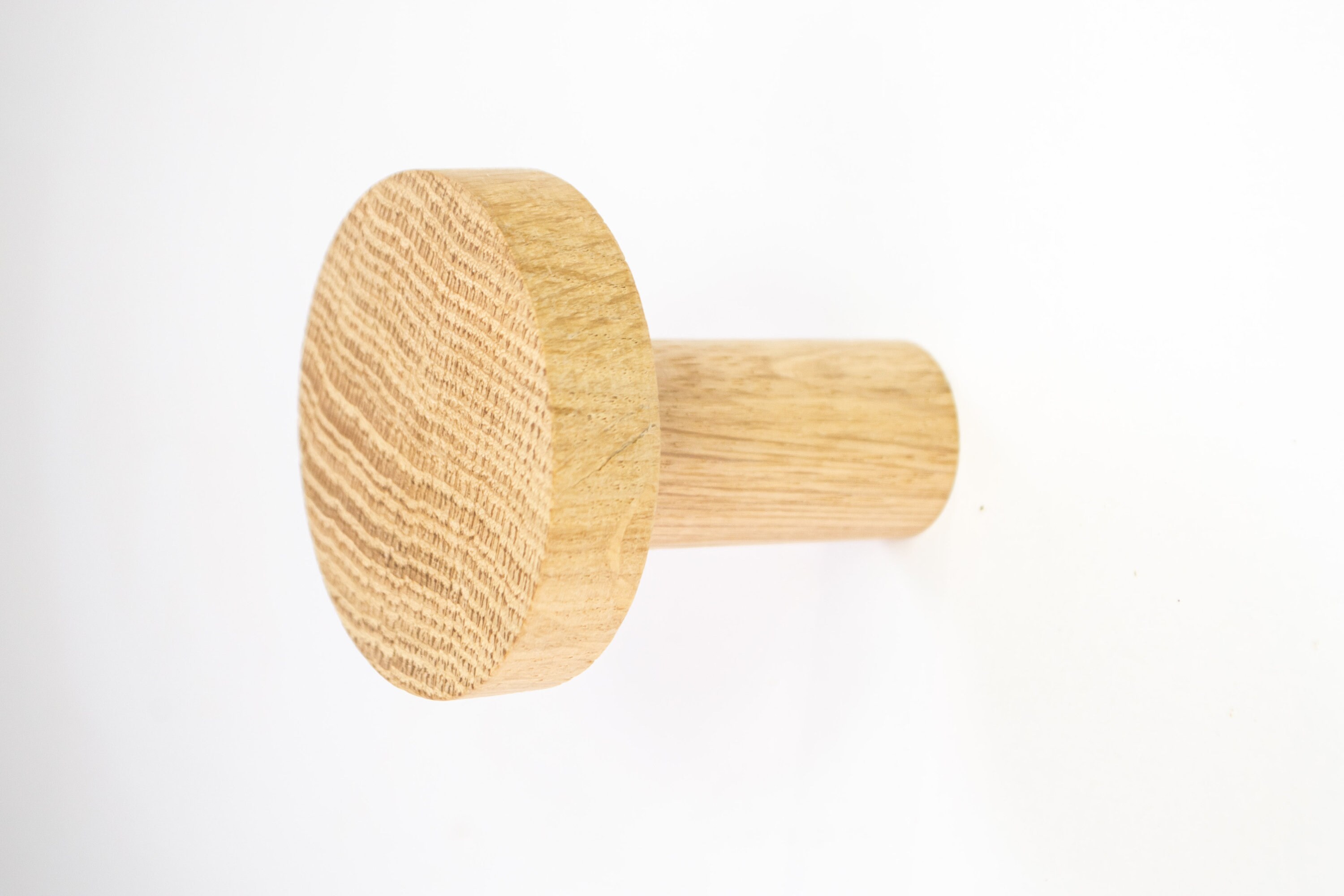 Round Oak Wood Wall Hook Minimalist Coat Hook Oak Modern Etsy UK