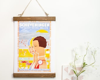 Gancio per foto: gancio per poster magnetico in legno, cornice da parete in legno per incorniciare stampe artistiche, grafici, pergamene o immagini