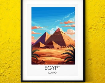 Egypt Cairo modern travel print, world destinations travel poster, Cairo classic poster egypt wall art