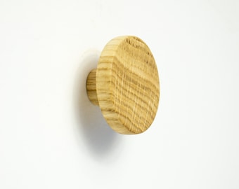 Small Round Oak Wood Knob, Minimalist handle Modern cabinet pulls, Wooden Knobs, cabinet door knob, handmade drawer knobs
