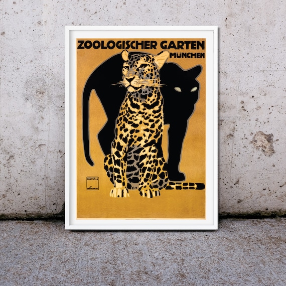 Framed Antique Advertising Print Zoologischer Garten Etsy