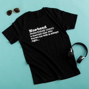 Camiseta de definición de marido para hombres, regalo de cumpleaños de marido para ser marido para él, regalo de aniversario de marido, camisa divertida de marido de esposa