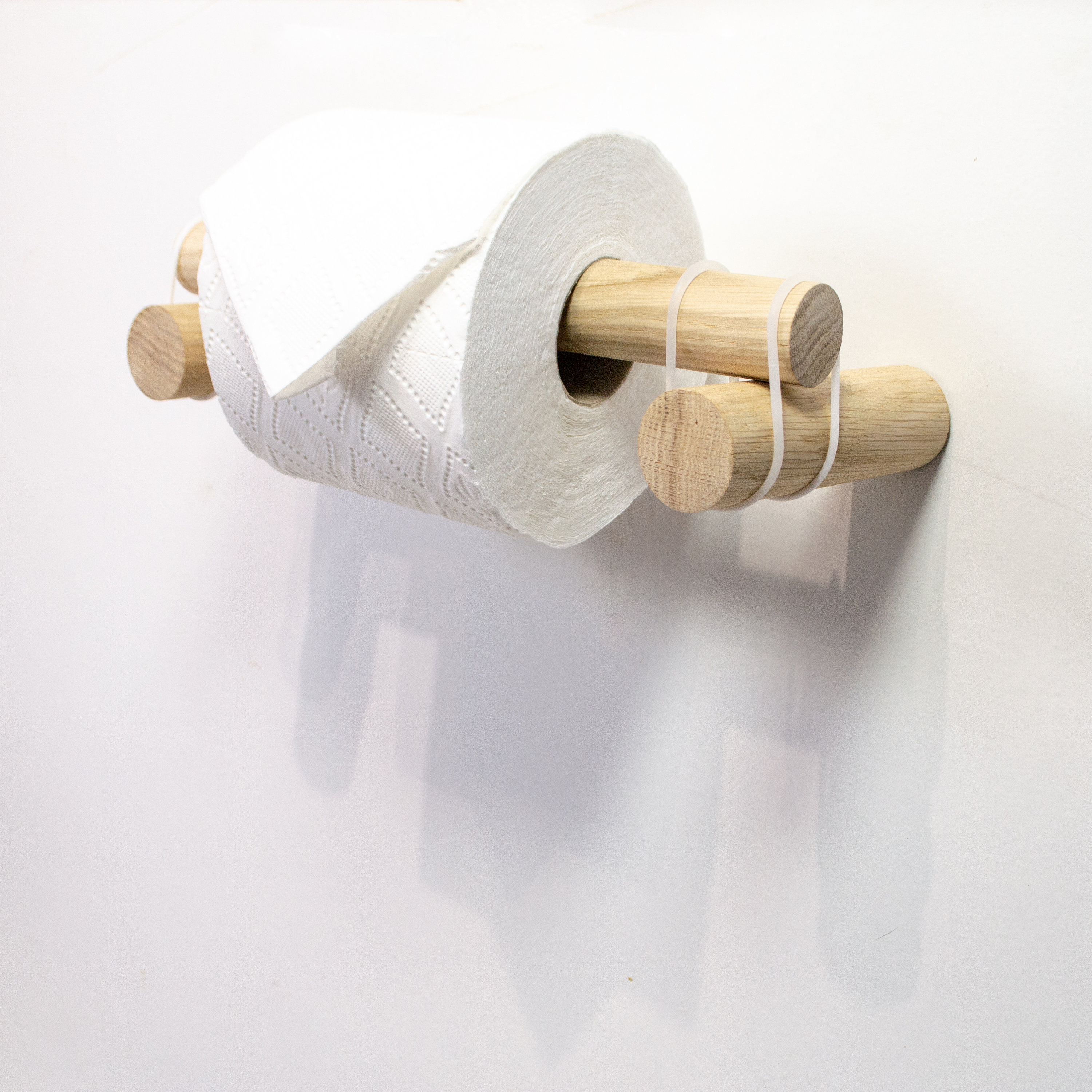 Wooden Toilet Roll Holder Round Oak Modern Scandinavian Etsy