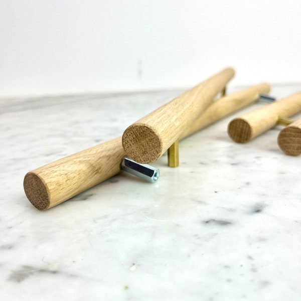 Round Oak Wood Drawer Handles, Minimalist handle Modern cabinet pulls, Wood cabinet Pull, cabinet door handles, handmade wardrobe handle