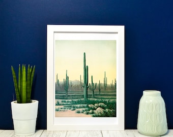 Arizona Desert cactus print