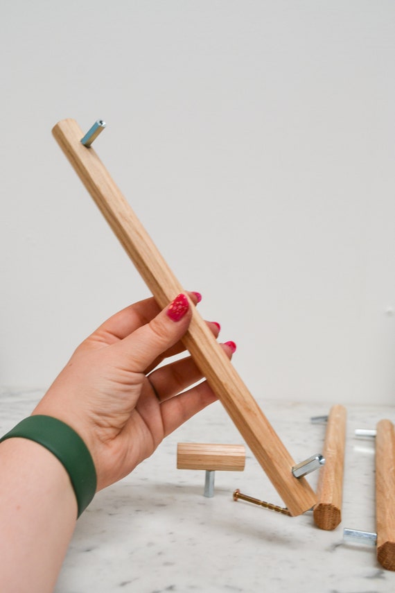 Twisted Oak Wood Drawer Handles, Minimalist Handle Modern Cabinet