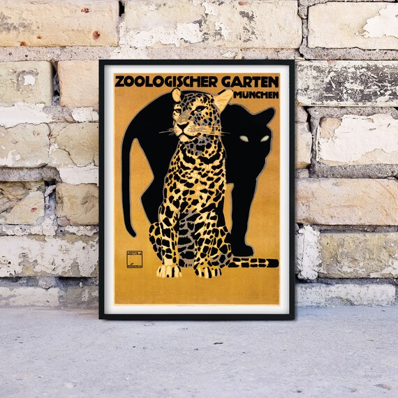 Framed Antique Advertising Print Zoologischer Garten Etsy