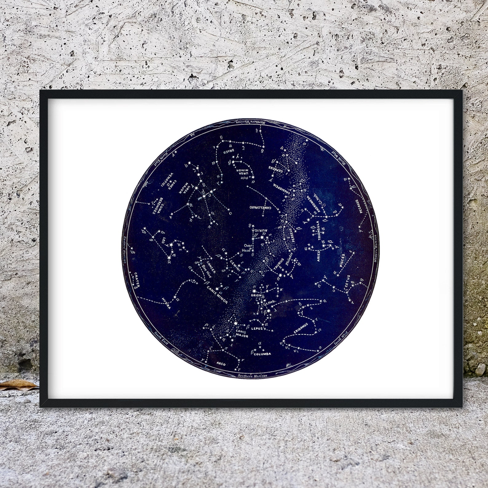 Framed Star Map Print Antique Stars Chart 1911 Vintage Star - Etsy