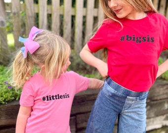 Conjunto de camisa de hermana mayor hermana pequeña, conjunto de camiseta a juego de hermanos, lindas camisas de hermana, conjunto de camisa de traje de hermana, camiseta de hermana grande lil sis
