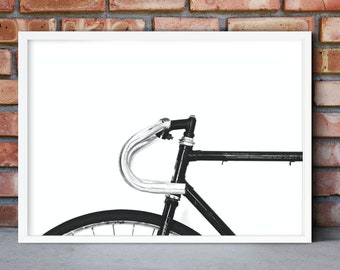 Modern Bicycle Print, Black And White Bike Wall Art, Wheel Poster, Minimalist Art bike print, bicycle wall art