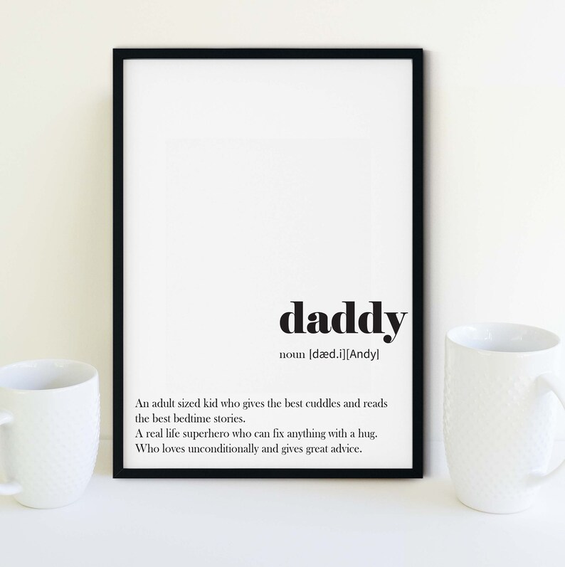 Framed Daddy Definition Print, Fathers Day Gift From Kids, Father ...