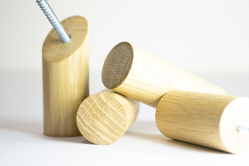 Oak Wood Dowel Wall Hook Minimalist coat hook modern wall Etsy