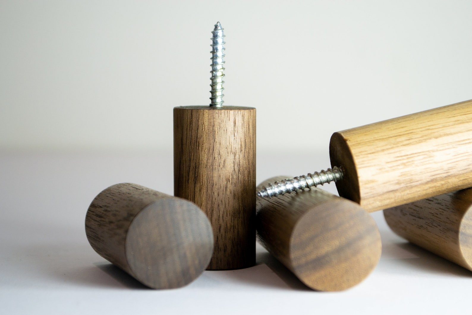 Walnut Wood Dowel Wall Hook Minimalist coat hook modern wall Etsy