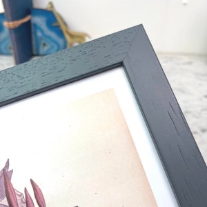 A4 Grey picture frame - Handmade dark grey wood wall art frame, grey photo frame, A4 print frame, high quality solid wood A4 picture frame image 3