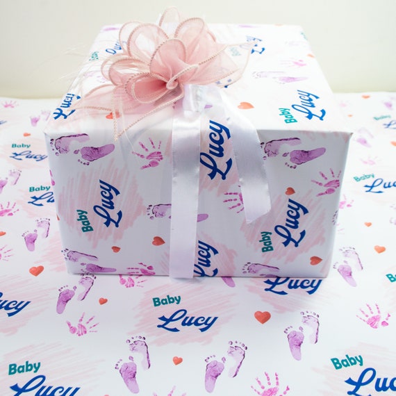 Personalise Gift Wrapping Paper Sheets for Baby Shower, Birthday