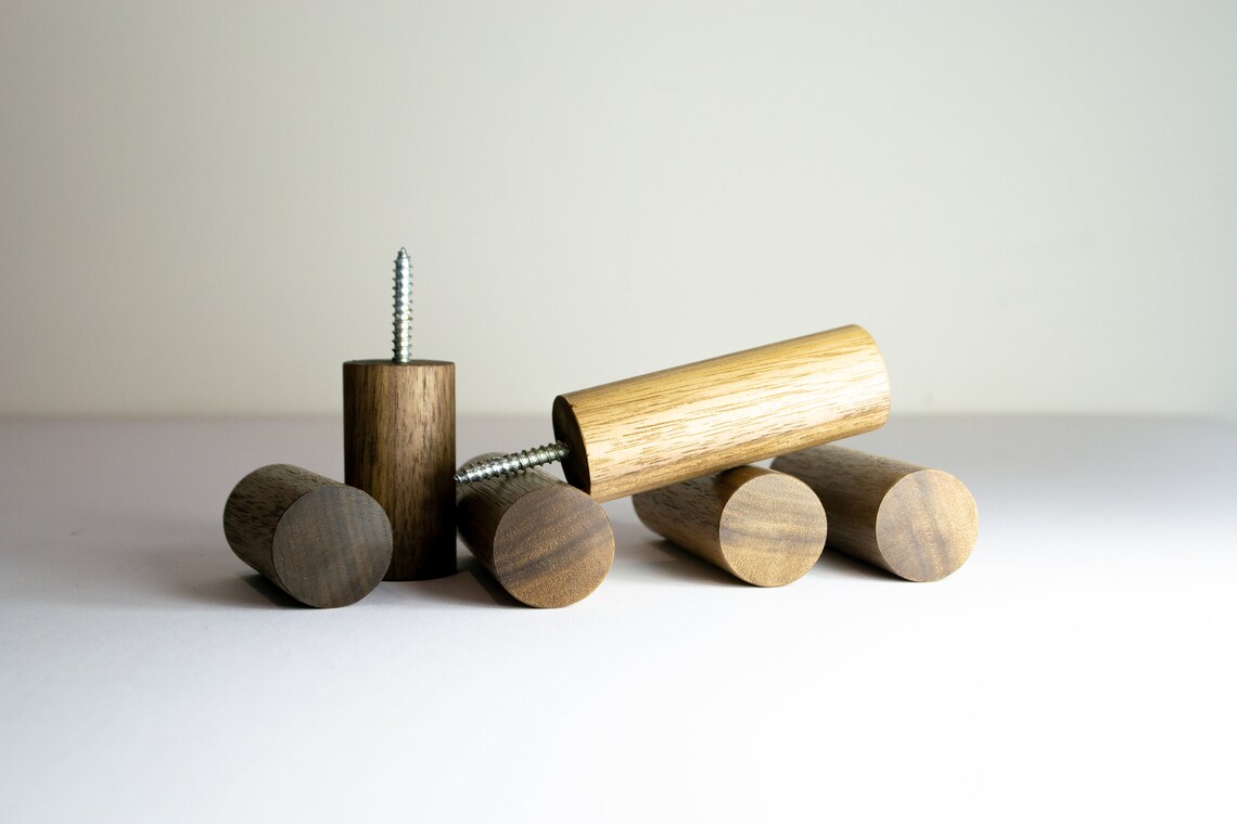 Walnut Wood Dowel Wall Hook Minimalist Coat Hook Modern Wall Etsy UK