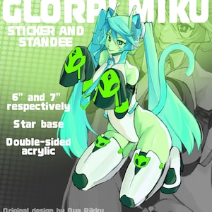 Glorpi Miku akrylställ och vinylklistermärke