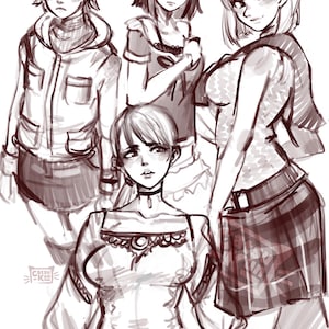 PS2 Horror Girls Print - A6/A4