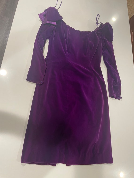 Vintage 80’s purple velvet prom dress 4 - image 6